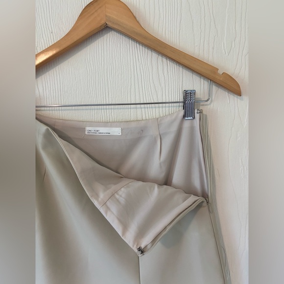 Oak + Fort Cream Vegan Faux Leather A-line Mini Skirt - Picture 5 of 14